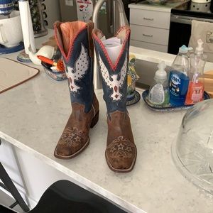 JB Dillon brown/eagle square toe boots🇺🇸